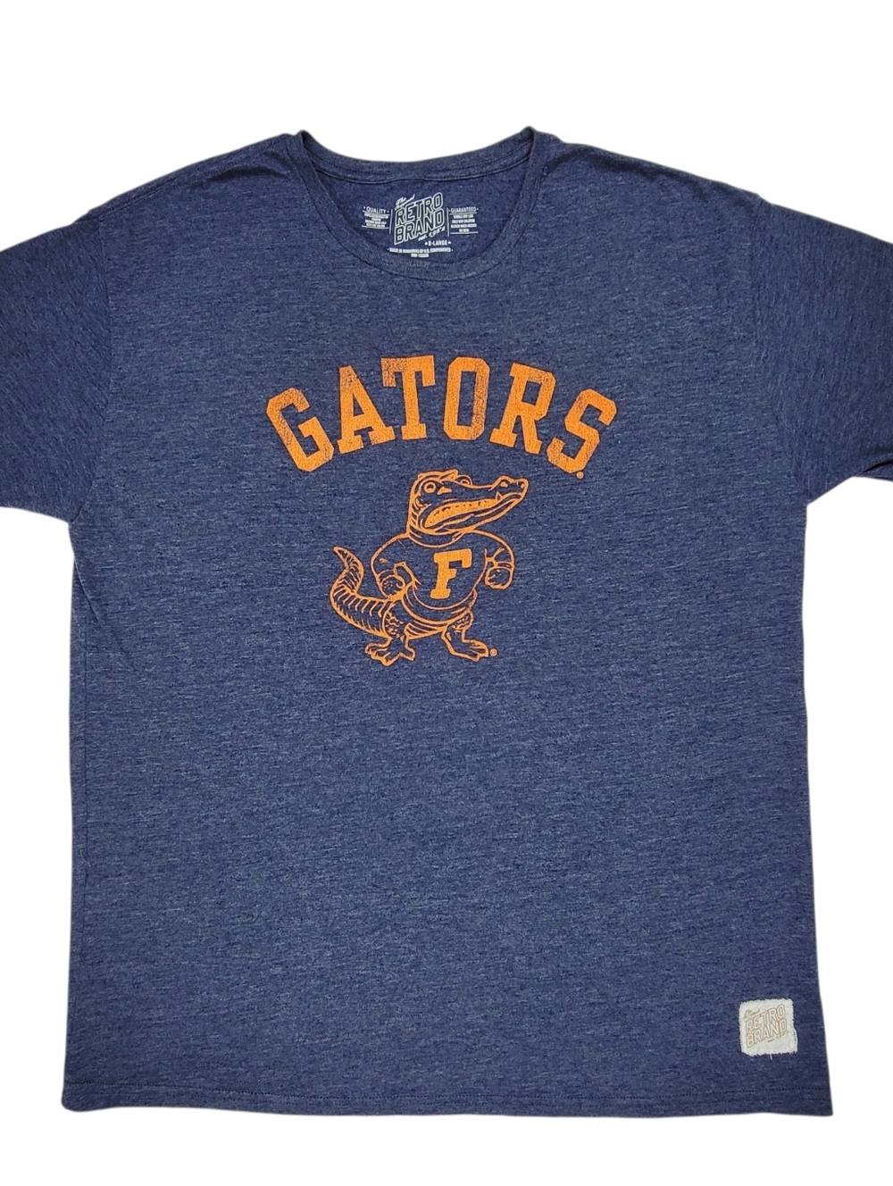 Retro Brand Florida Gators Albert Mascot Tri-Blend Tee Men's XL Navy